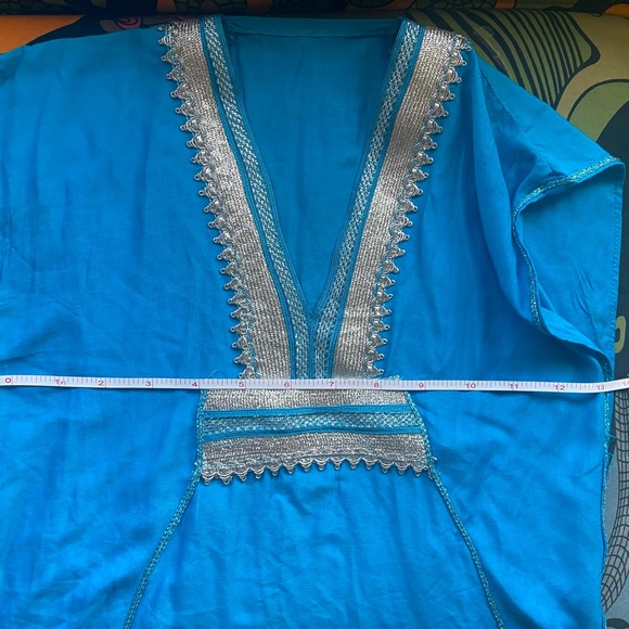 Boho Handmade Embroidered Kaftan Tunic Dress - Picture 8 of 9